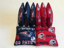 NEW ENGLAND PATRIOTS CORN HOLE BEAN BAGS SET OF 8 PLASTIC FILLED WATERPROOF