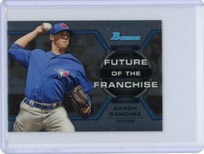 2013 BOWMAN CHROME AARON SANCHEZ FUTURE OF THE FRANCHISE MINI #FF-AS BLUE JAYS