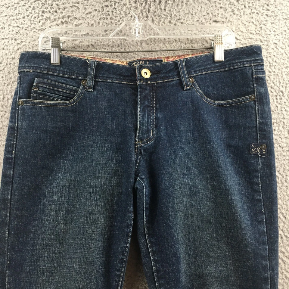 Billabong Capri Skinny Jeans Womens 11 (actual 35x24) Blue Denim Mid Rise Zip - Image 2 of 4