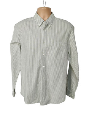 ARKET GREY SHIRT size UK 38R REGULAR FIT STRIPED LONG SLEEVE MENS SMART CASUAL