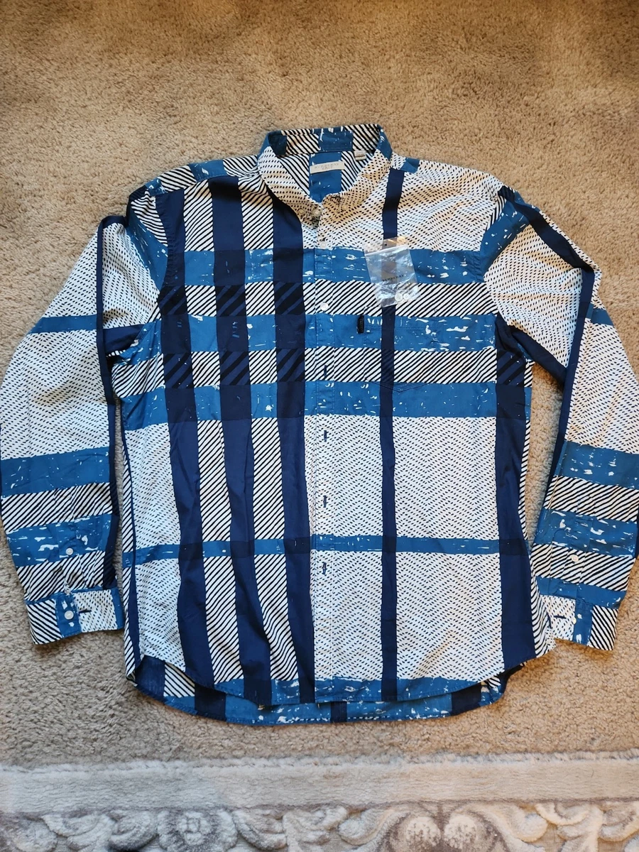 Preços baixos em Camisas de manga comprida Burberry Azul para