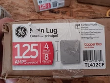 GE TL412CP Indoor Main Lug Load Center Panel 4 Spaces 8 Circuits 125 Amp