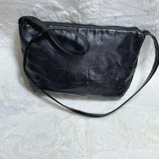Loewe Anagram black leather shoulder bag