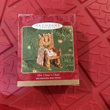Vintage 2001 Hallmark Keepsake Mrs. Claus’s Chair Christmas Ornament