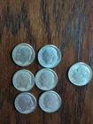 Roosevelt Dimes 1964, 90% Silver, Lot of 7.   1 No Mint Mark  6 D