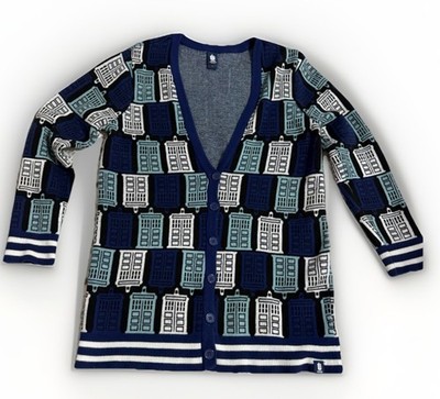 Torrid BBC Doctor Who TARDIS Cardigan Women's Size 00 Fandom Cosplay Sweater