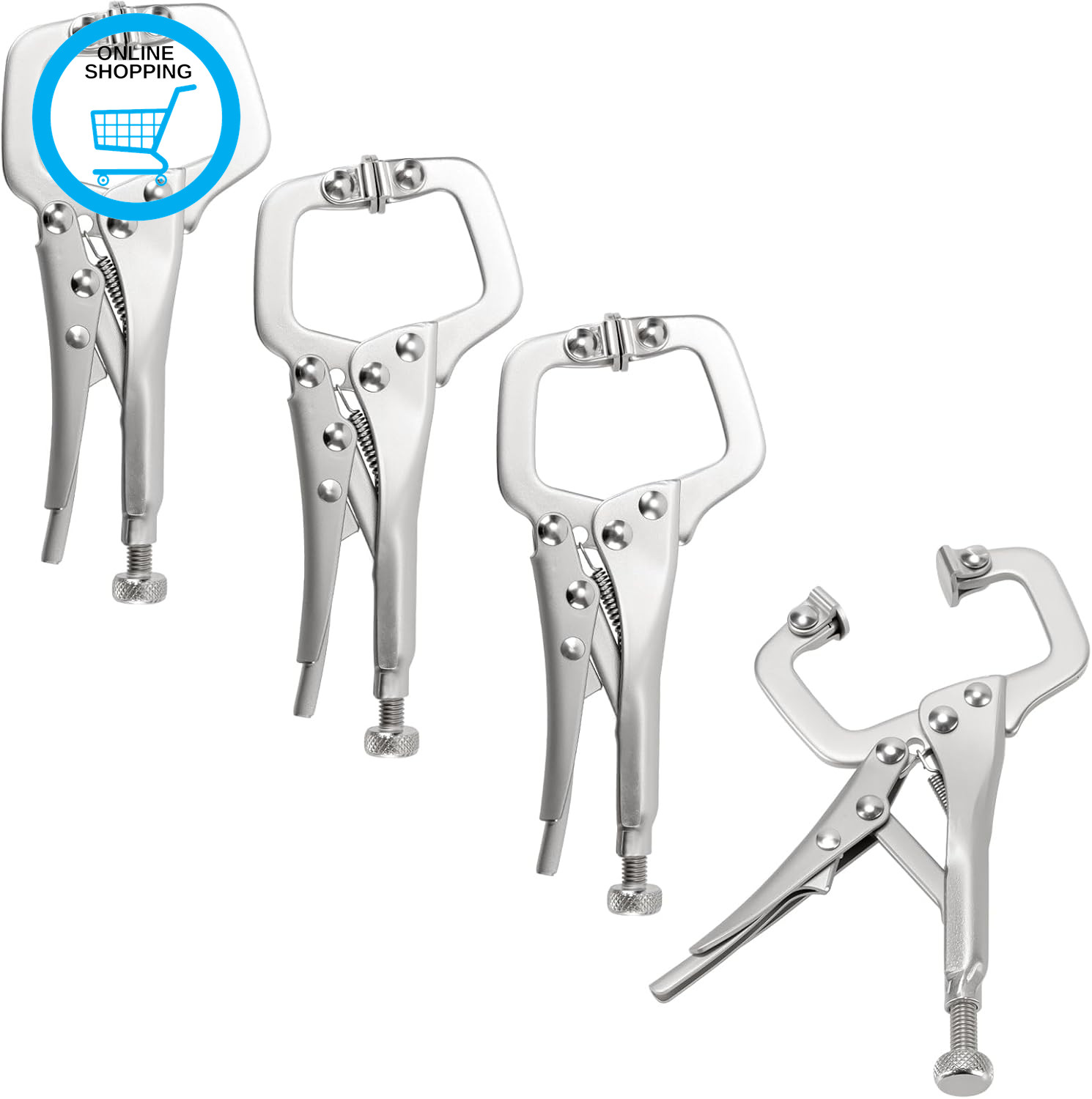 4PCS 5 Inch Locking C Clamp Pliers with Adjustable Screw and Swivel Pads,Welding