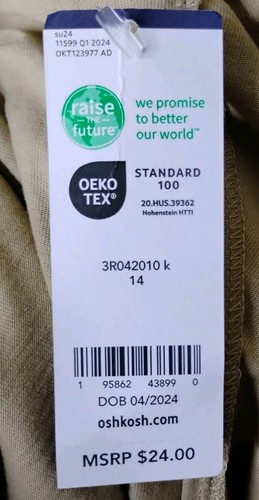 Oshkosh Bgosh Girls Pleated Skort Size 14 Stretch Preppy Classic Summer NWT - Picture 8 of 8