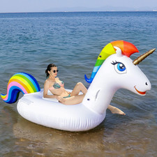 Unicorno Gonfiabile Gigante Piscina Materassino Mare Con 3 Valvola Rapida Giocat