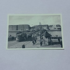 Vintage Postcard Train On Bridge Liepaja, Latvia Beach Places Travel Art P5