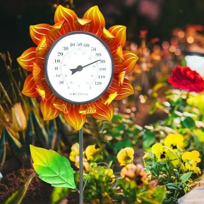 Gartenthermometer, Präzise Messung, Gartenzubehör, Sonnenblumenform