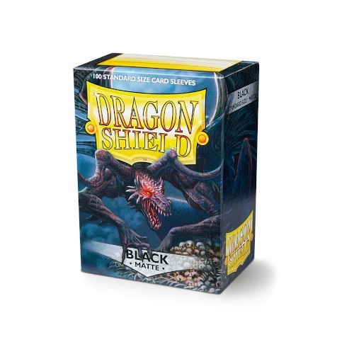 Dragon Shield - Matte Sleeves 100 Black Standard Size, MTG, Pokemon 15% multibuy