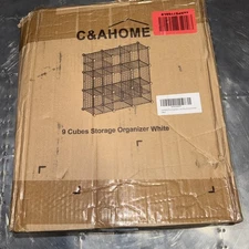 C&Ahome 9 Cubes Storage Organizer White Office Book Shelf Bookcase Display Rack