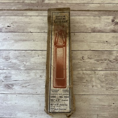 Vintage Glas Emaille Briefkasten Vertikal Postklopfer Nos