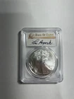 2022 Silver Eagle PCGS MS70 FDOI HOF Lou Brock Signed Pop 50