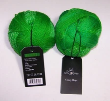 Lot of Two 50gm balls of Schoppel CRAZY BOYS Fingering Sock Yarn #2695 GREENS