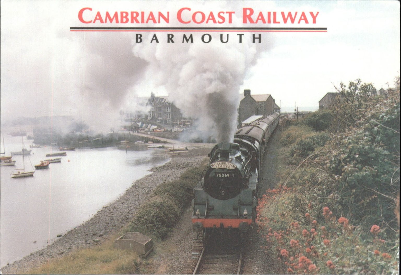 Cambrian Coast Railway Barmouth Steam Train 75069 Postcard John Hinde Wales