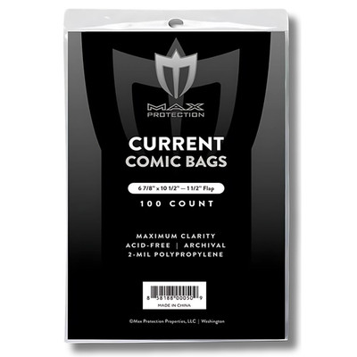Max Protection Max Pro Current Comic Bags 400ct - Archival Quality Acid-Free