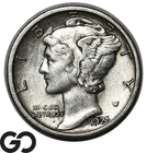 1925-S Mercury Dime, Tough Low Mintage Choice AU Better Date