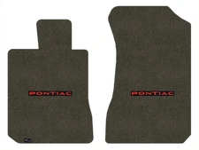 Lloyd Ultimat Front Carpet Mats for '83-89 Pontiac Safari w/Red on Black Pontiac