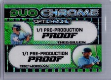 Theo Gillen Tre Morgan 2025 Leaf Optichrome Baseball 1/1 Pre Production Proof