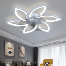 Modern Flush Mount LED Ceiling Fan with Light Remote  APP Control Fan Light
