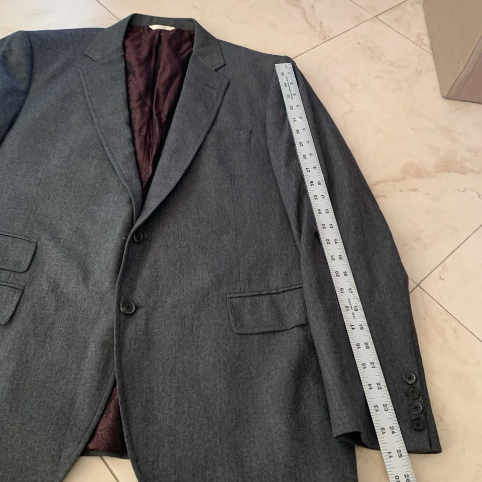 Billy Reid Gray Wool Blend 2 Button Blazer Jacket Men's Size 46R - Image 4 of 4
