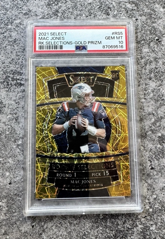 2021 Select Mac Jones Rookie Selections Gold Prizm /10 PSA 10 POP 3  49ERS SSP! - Image 4 of 4