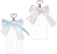 2 StüCk Photocard Holder Kpop Fotokartenhalter Aus Acryl Mit Spitzenschleife 4.1