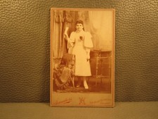 Victorian Antique Cabinet Card Photo of a Girl's Confirmation or First Communion