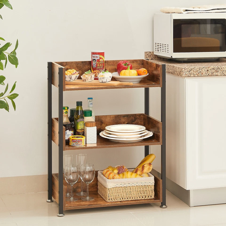 3-Tier Bookcase Storage Shelves Wooden Organizer Display Rack Storage Small - Image 4 of 4