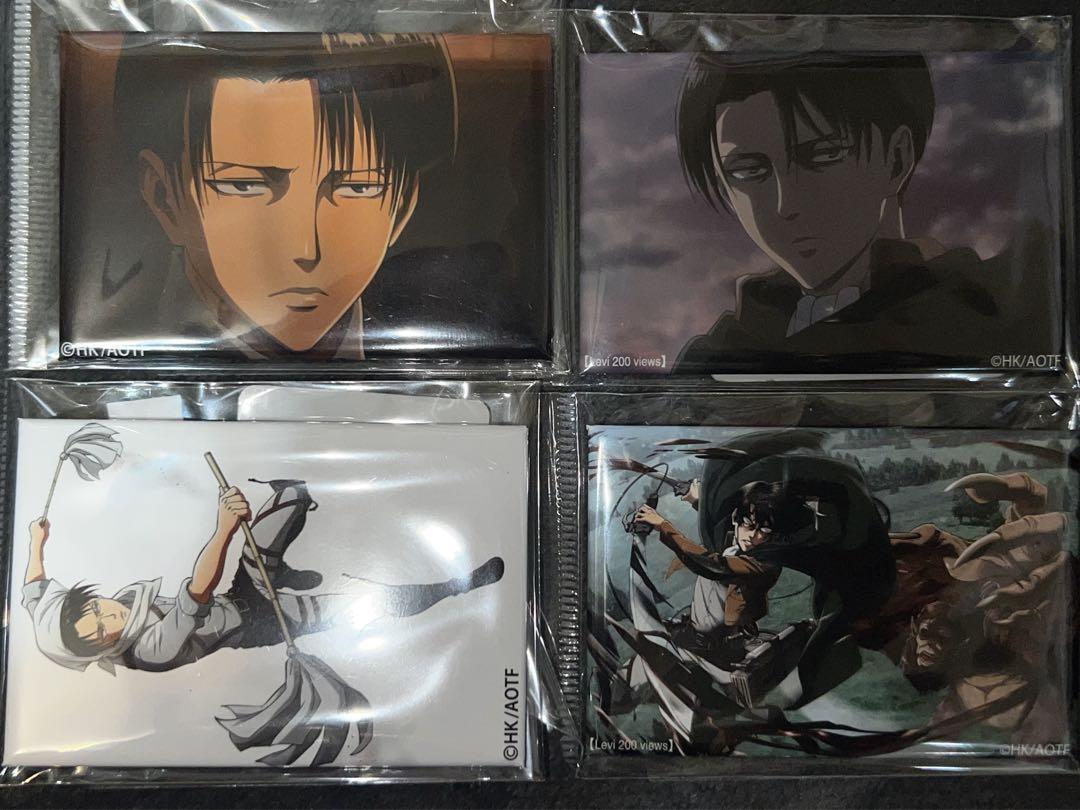 Attack On Titan Levi 200 Views Tin Badge 4 Piece Set With Bonus