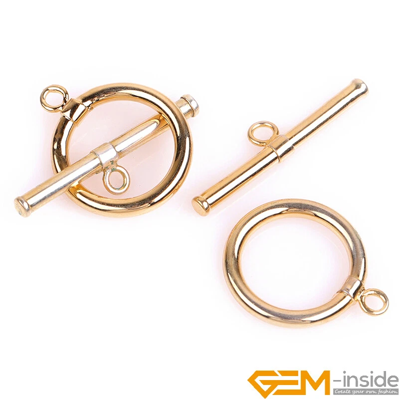 14K Gold Filled Toggle Clasps Necklace Jewelry Making Closures Circle Clasp - Image 4 of 4