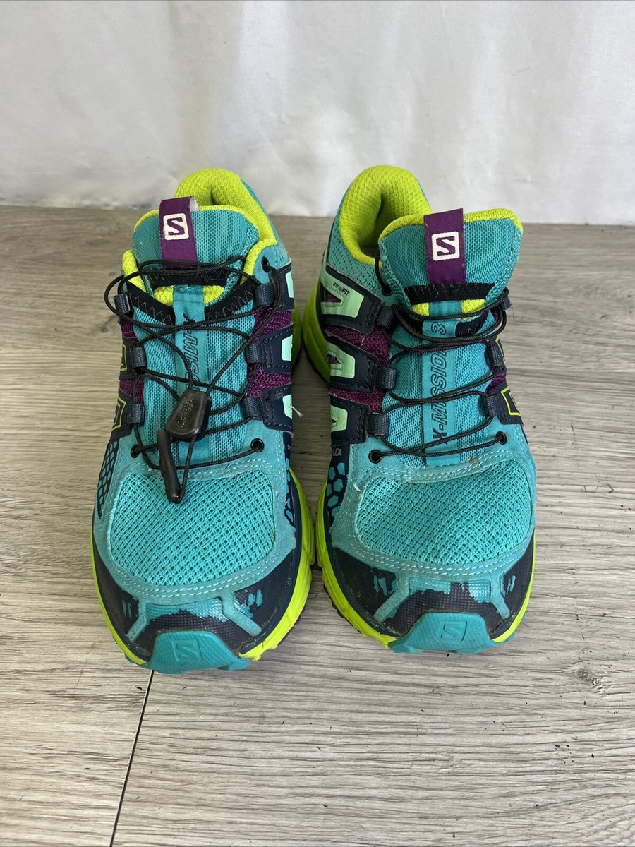Salomon X-Mission Trail Running Shoes Women's Size Blue/Green