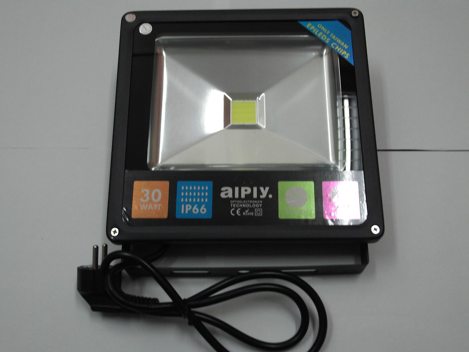 Proiettore LED 30W AIPIY Slim IP66 - Luce Naturale 4000K Resa 300W
