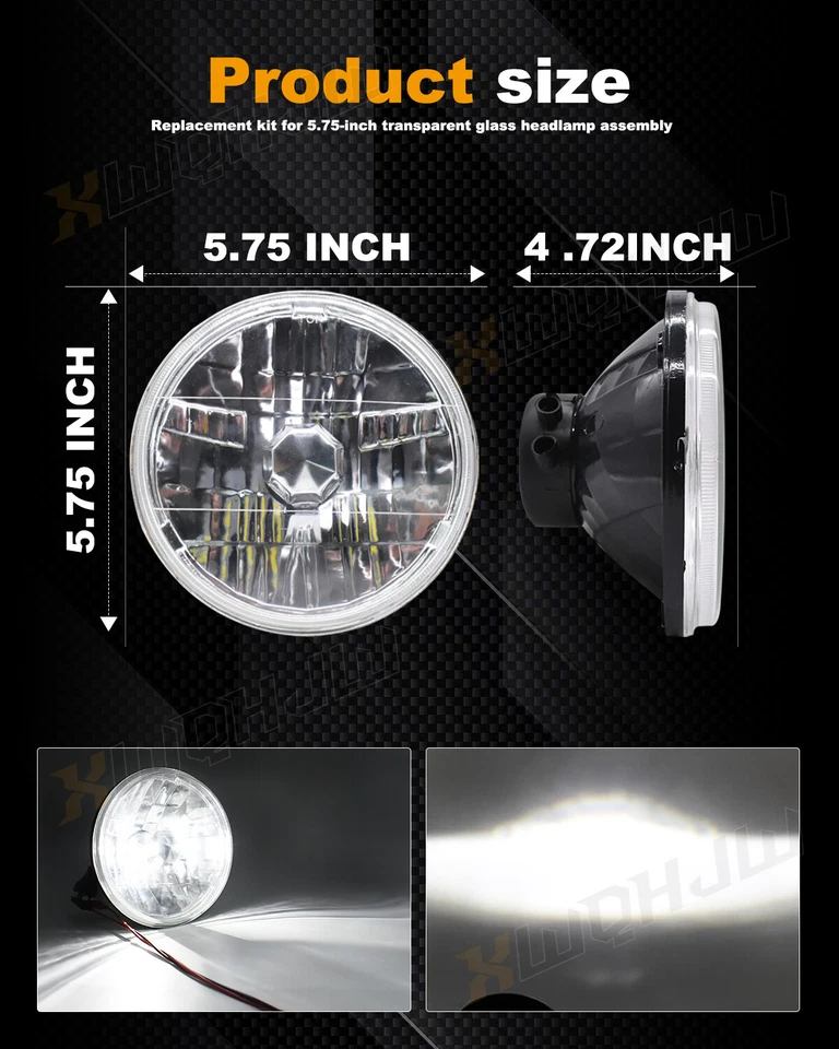 Faro LED redondo DOT 7 pulgadas haz alto/bajo ajuste Mack Granite 2001-2007 CV713 volteo Foto 3 de 4
