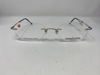 Signature Eyewear Eyeglasses Frames Velocity 54-21-140 Silver Rimless RD43