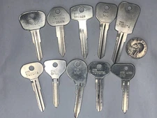 Taylor Auto Key Blank Lot of 10 VW MG Datsun Opel Toyota Fiesta Nissan NOS Car