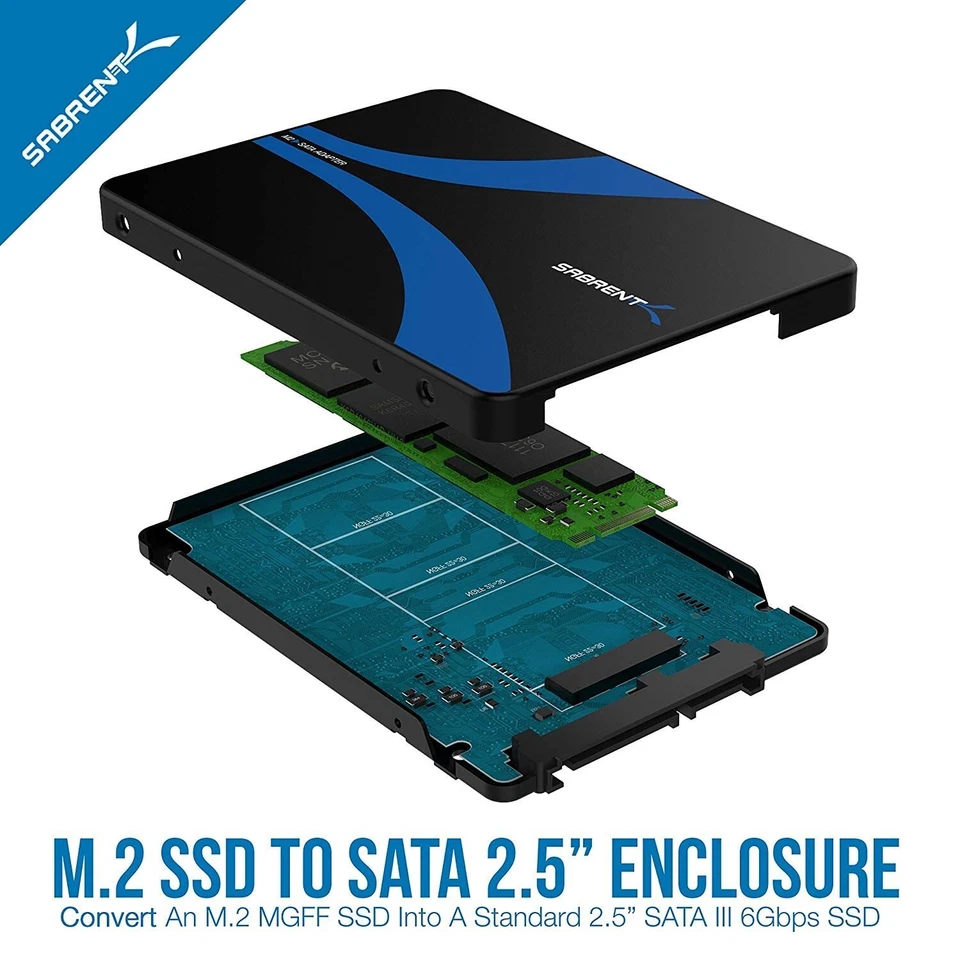 SABRENT M.2 SATA SSD to 2.5 Inch SATA III Aluminum Enclosure Adapter (EC-M2SA... - Image 3 of 4