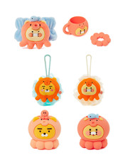 Kakao Friends Bathroom Accessory Octopus Toothbrush Holder, Cups, Shower Ball