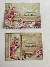 Set 2 Small VICTORIAN TRADE CARDS  Spring Dress Goods Sale Church & Phalen’s B4