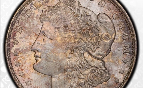 1921 P Morgan Silver Dollar PCGS MS64 Final Year Issue Interesting Toning