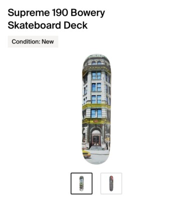Supreme 190 Bowery Skateboard Deck Multicolor SS21 Brand New Fast