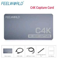 Feelworld C4K 4K HDMI Video Capture Card  60Hz USB-C for Streaming Gaming Video