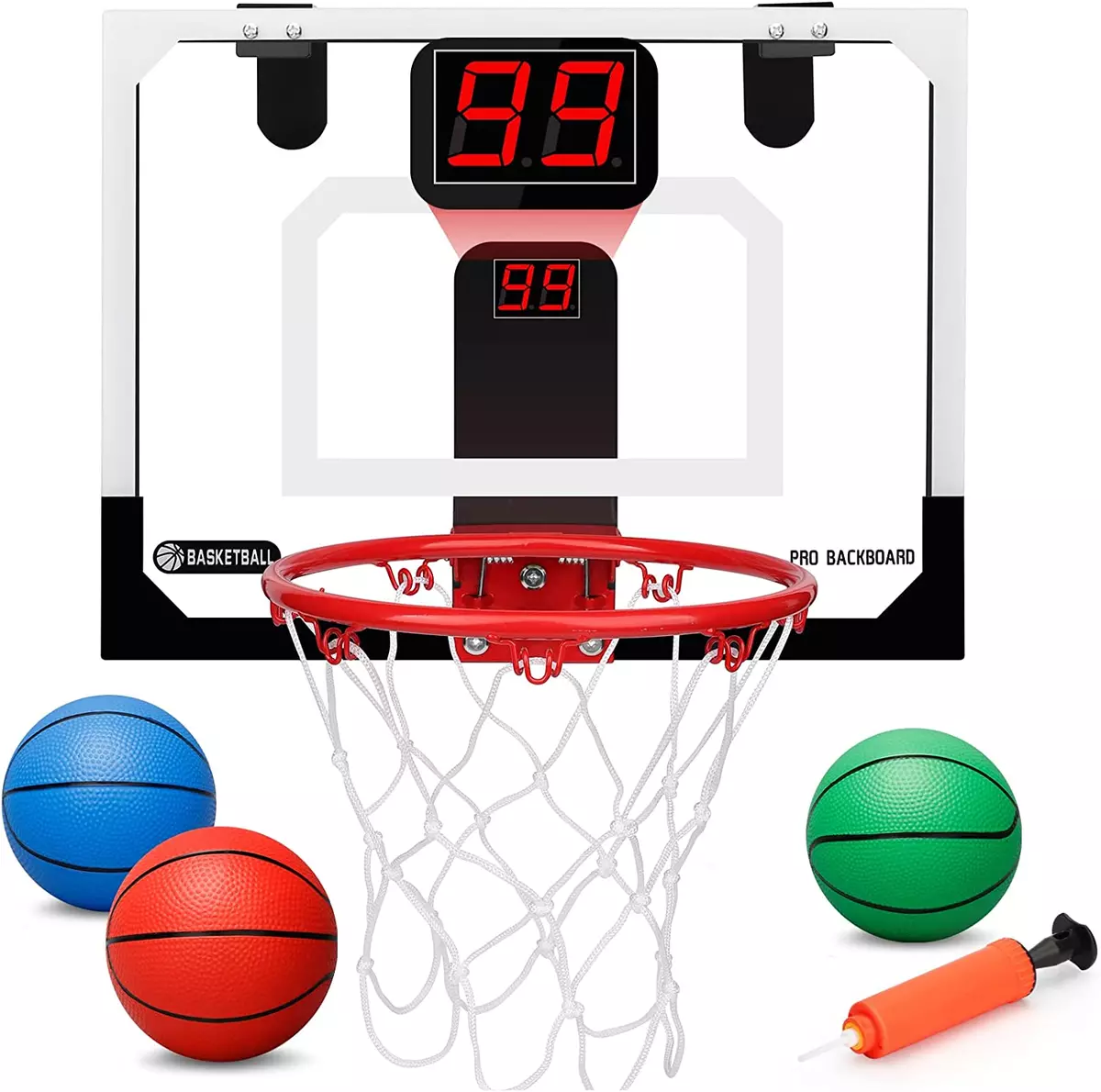 Mini Basketball Hoop for Kids Adults, over the Door Basketball Hoop with 3  PVC M