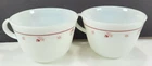 Set Of 2 Vintage Pyrex Burgundy Rose Coffee Cups C Handle 7 Oz Flower Tea Mugs