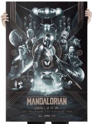 #ad Fraser Gillespie MANDALORIAN Poster Variant Mondo Star Wars Print Topps Chrome $269.99