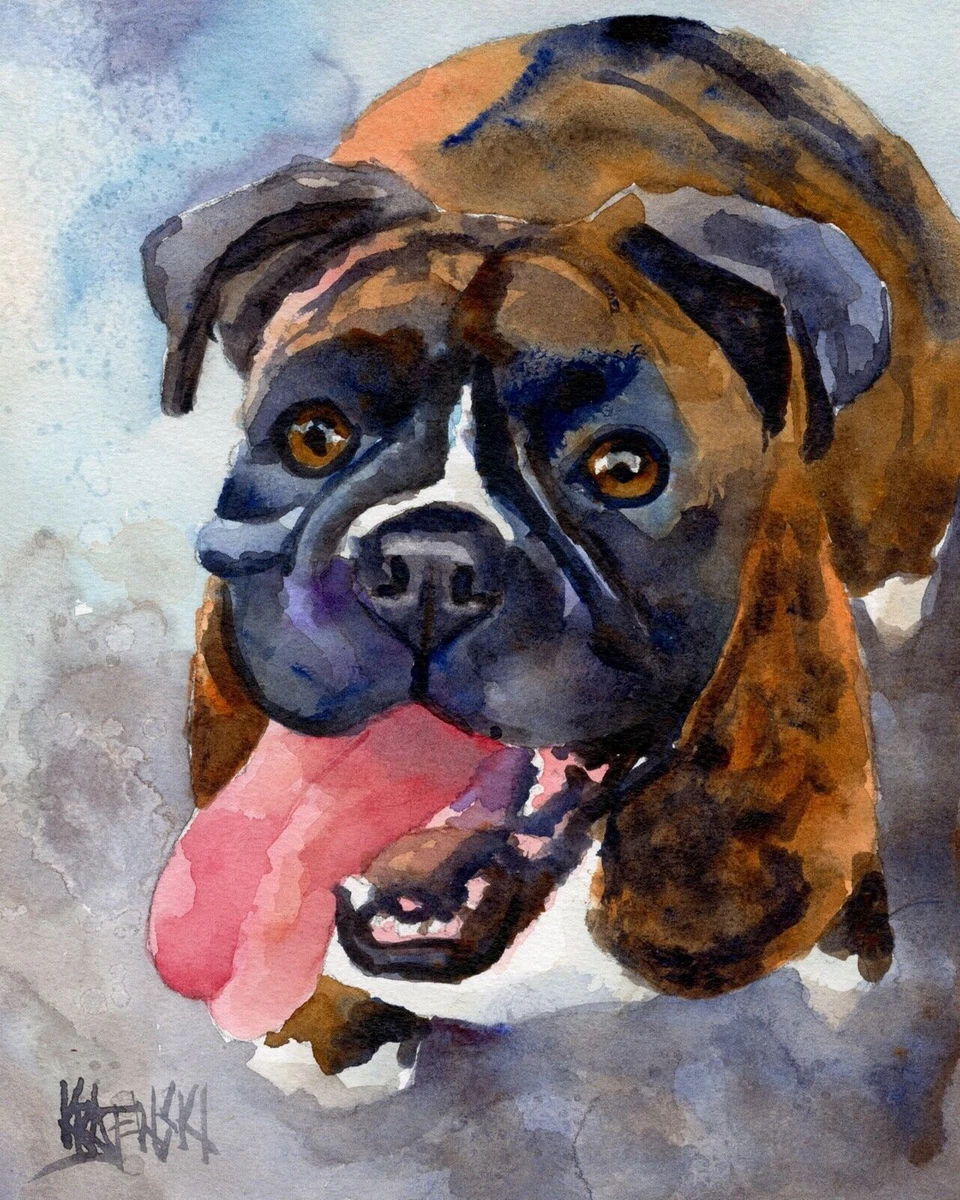 Boxer painting best sale dog