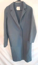 Sandro Women's Size 34/8-us Blue Green Wool 1 Button Trench Coat 