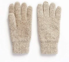 HOT SHOT Men’s Ragg Wool Full Finger Gloves – Oatmeal, Insulated for Cold...